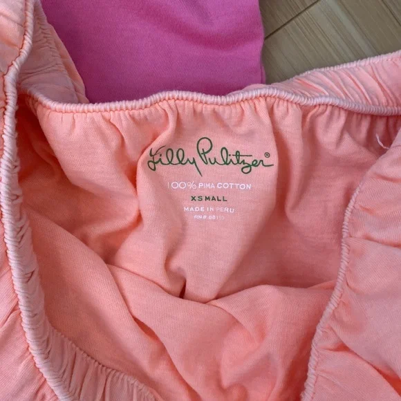 Lilly Pulitzer Strapless Ruffled Wiley Tube Top - Pink | Peach | Navy - Size XS - Picture 6 of 17